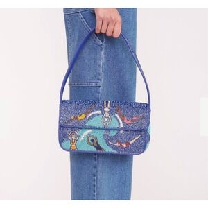 STAUD Tommy Glass Beaded Shoulder Bag Swimmers Edition